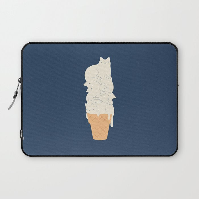 Cat ice cream 2024 Laptop Sleeve Gallery Image 1