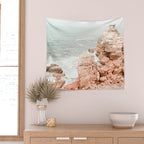 Rocky Coastline Beach View - Ocean Print - Sea - Travel photography by Ingrid Beddoes Wall Tapestry Gallery Image 2