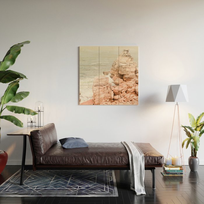 Rocky Coastline Beach View - Ocean Print - Sea - Travel photography by Ingrid Beddoes Wood Wall Art Gallery Image 2