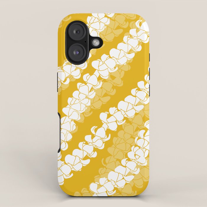 Puakenikeni single leis on Deep yellow iPhone Case Gallery Image 1