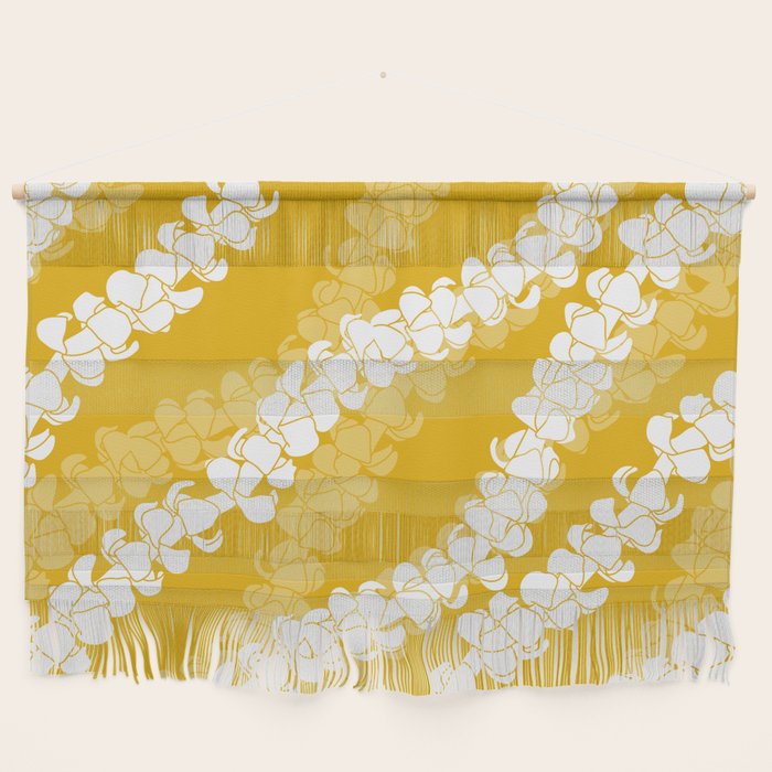 Puakenikeni single leis on Deep yellow Wall Hanging Gallery Image 1