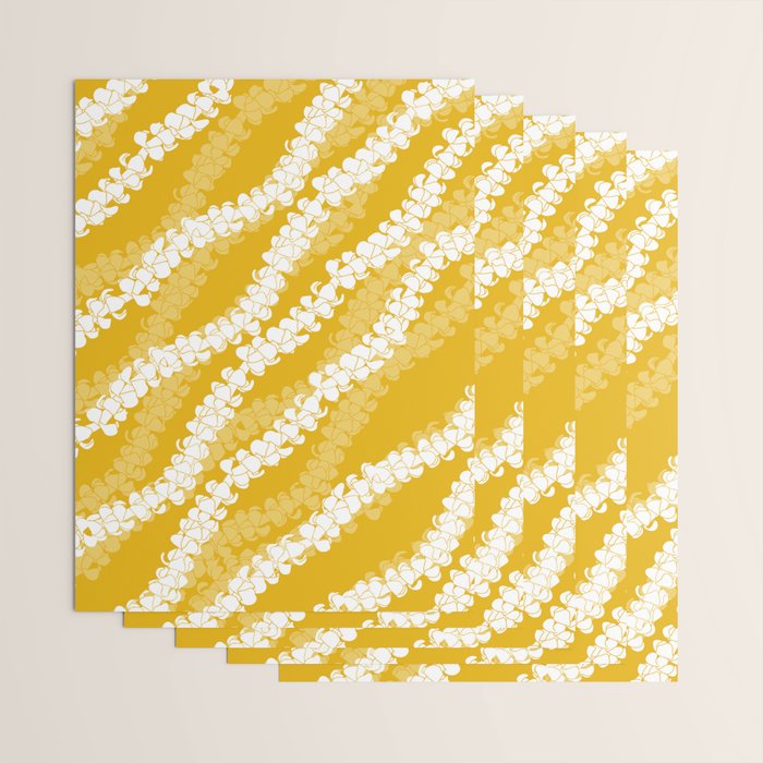 Puakenikeni single leis on Deep yellow Wrapping Paper Gallery Image 3