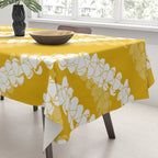 Puakenikeni single leis on Deep yellow Tablecloth Gallery Image 3