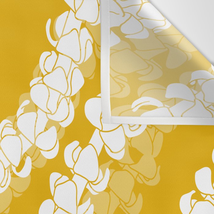 Puakenikeni single leis on Deep yellow Wall Tapestry Gallery Image 3