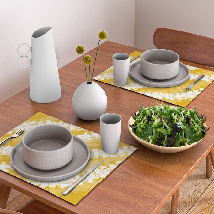 Puakenikeni single leis on Deep yellow Placemat Gallery Image 2