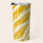 Puakenikeni single leis on Deep yellow Travel Mug Gallery Image 3