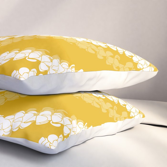 Puakenikeni single leis on Deep yellow Pillow Sham Gallery Image 3