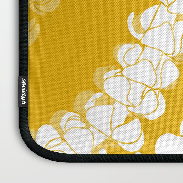 Puakenikeni single leis on Deep yellow Laptop Sleeve Gallery Image 3