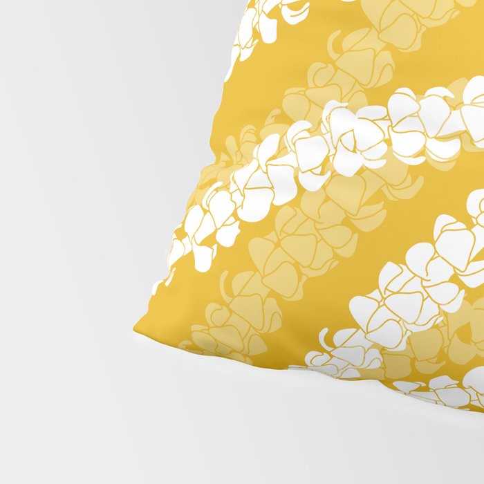 Puakenikeni single leis on Deep yellow Pillow Sham Gallery Image 4