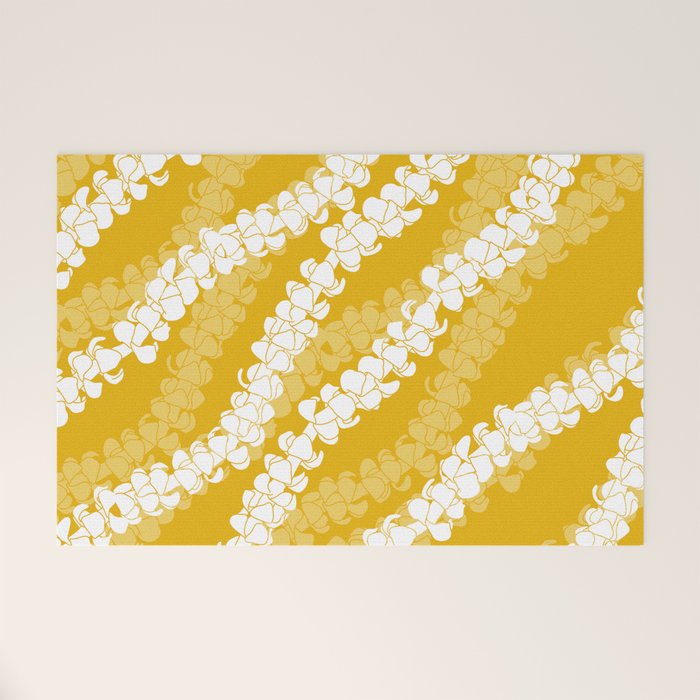 Puakenikeni single leis on Deep yellow Welcome Mat Gallery Image 1