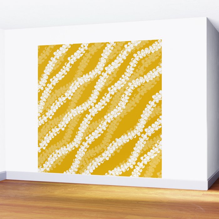 Puakenikeni single leis on Deep yellow Wall Mural Gallery Image 2