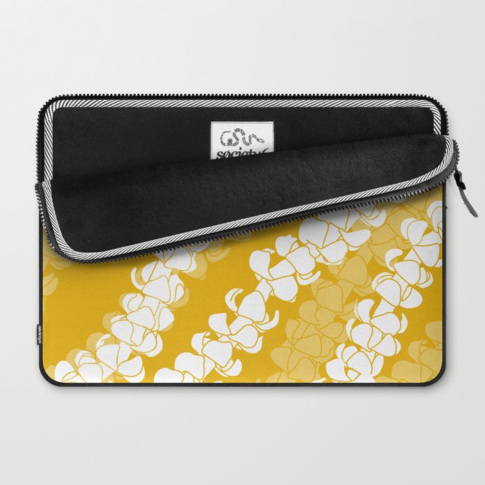 Puakenikeni single leis on Deep yellow Laptop Sleeve Gallery Image 2