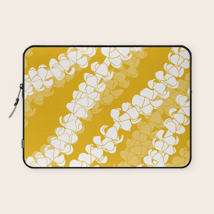 Puakenikeni single leis on Deep yellow Laptop Sleeve Gallery Image 1