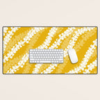 Puakenikeni single leis on Deep yellow Desk Mat Gallery Image 1