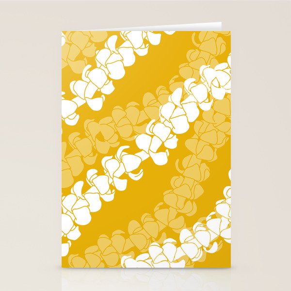 Puakenikeni single leis on Deep yellow Stationery Card Gallery Image 2