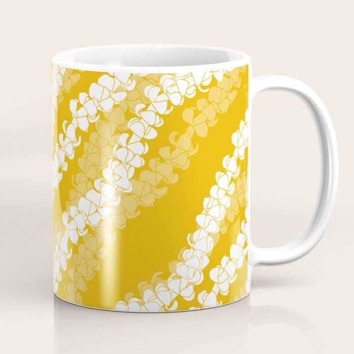 Puakenikeni single leis on Deep yellow Coffee Mug Gallery Image 1