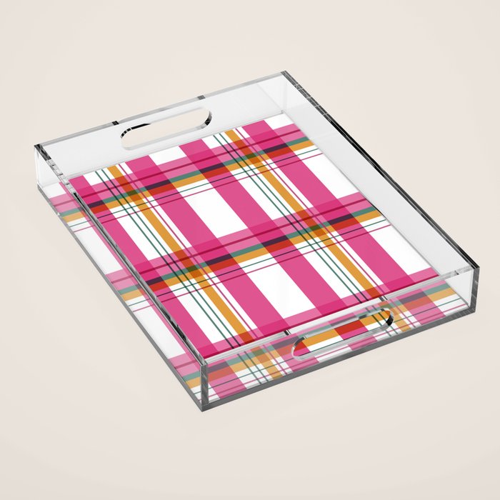 Cheerful Checkered Pattern Acrylic Tray Gallery Image 1