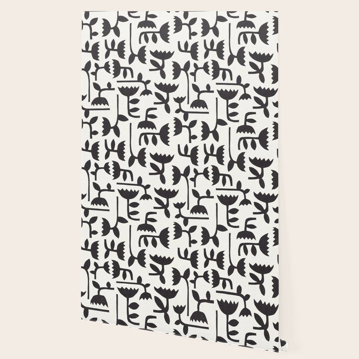 Linocut Tulip Pattern #3 Wallpaper Gallery Image 2