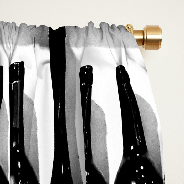 Wine Bottles in Black And White #decor #society6 #buyart Window Curtain Gallery Image 2