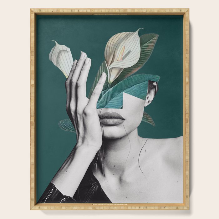 WOMAN WITH FLOWERS 22 Serving Tray Gallery Image 1