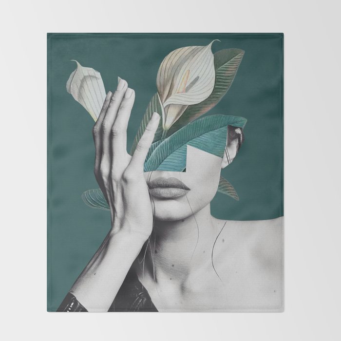 WOMAN WITH FLOWERS 22 Throw Blanket Gallery Image 2