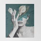 WOMAN WITH FLOWERS 22 Throw Blanket Gallery Image 2