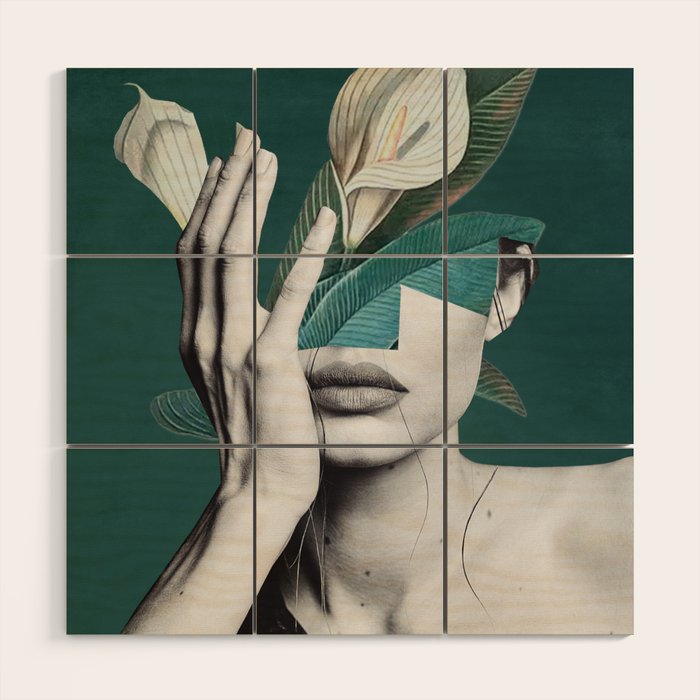 WOMAN WITH FLOWERS 22 Wood Wall Art Gallery Image 1