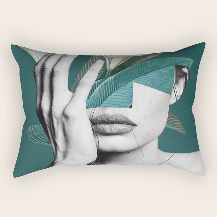 WOMAN WITH FLOWERS 22 Rectangular Pillow Gallery Image 2