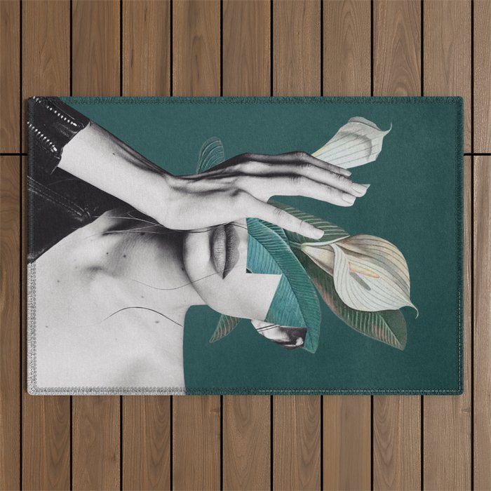 WOMAN WITH FLOWERS 22 Outdoor Rug Gallery Image 1