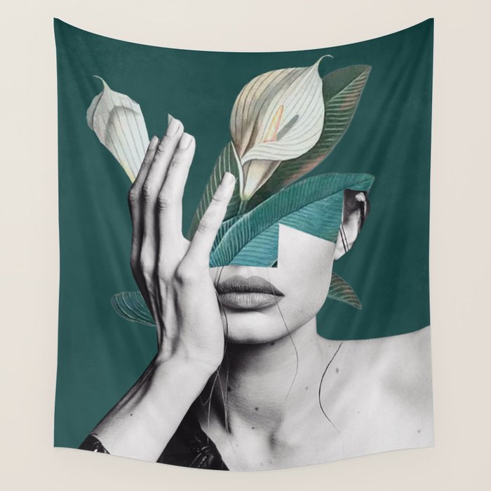 WOMAN WITH FLOWERS 22 Wall Tapestry Gallery Image 4