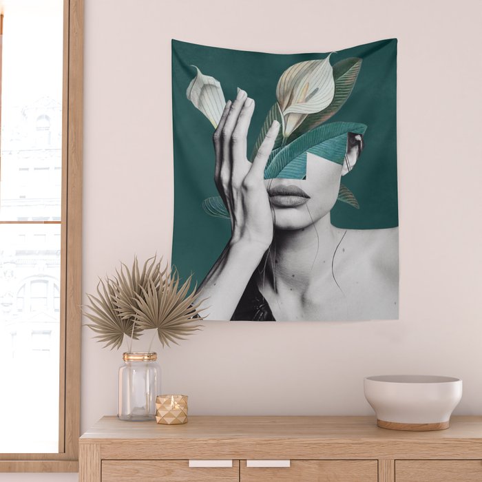 WOMAN WITH FLOWERS 22 Wall Tapestry Gallery Image 2
