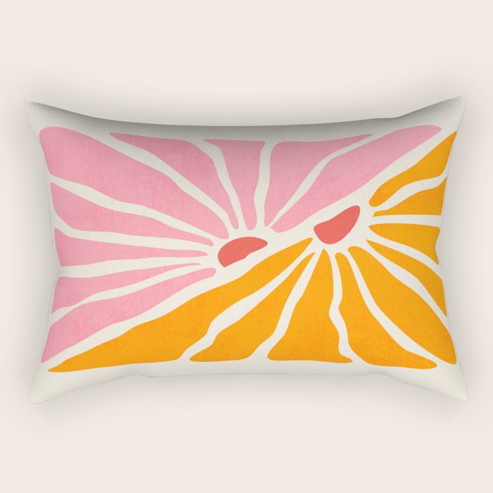 Chantilly & Neon Carrot: Les Fleurs | Flower Market Color Series 09 Rectangular Pillow Gallery Image 1
