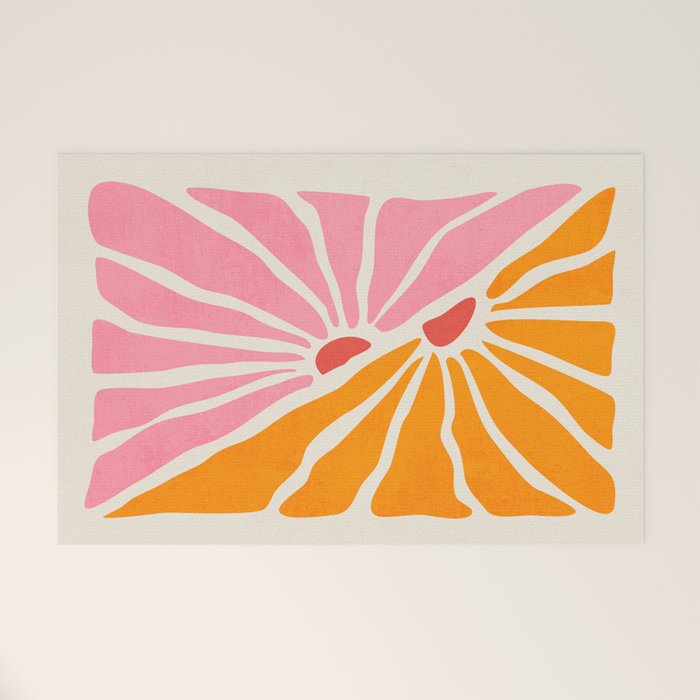 Chantilly & Neon Carrot: Les Fleurs | Flower Market Color Series 09 Welcome Mat Gallery Image 1