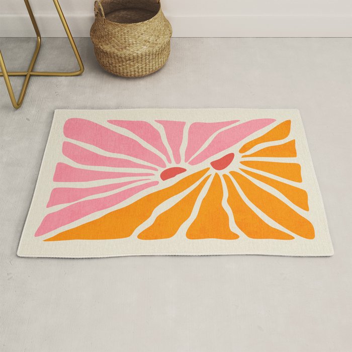 Chantilly & Neon Carrot: Les Fleurs | Flower Market Color Series 09 Rug Gallery Image 1