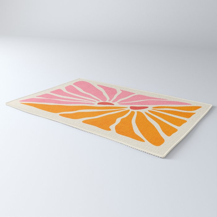 Chantilly & Neon Carrot: Les Fleurs | Flower Market Color Series 09 Rug Gallery Image 3