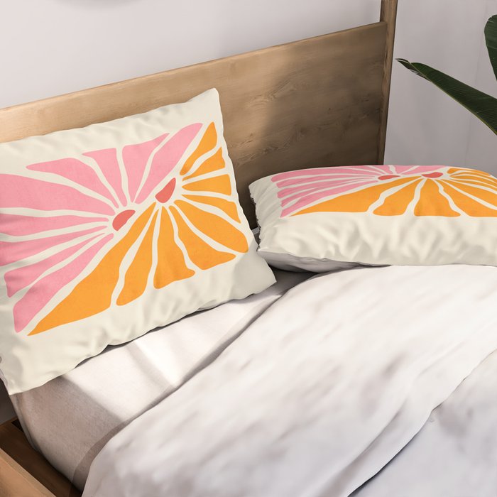 Chantilly & Neon Carrot: Les Fleurs | Flower Market Color Series 09 Pillow Sham Gallery Image 2