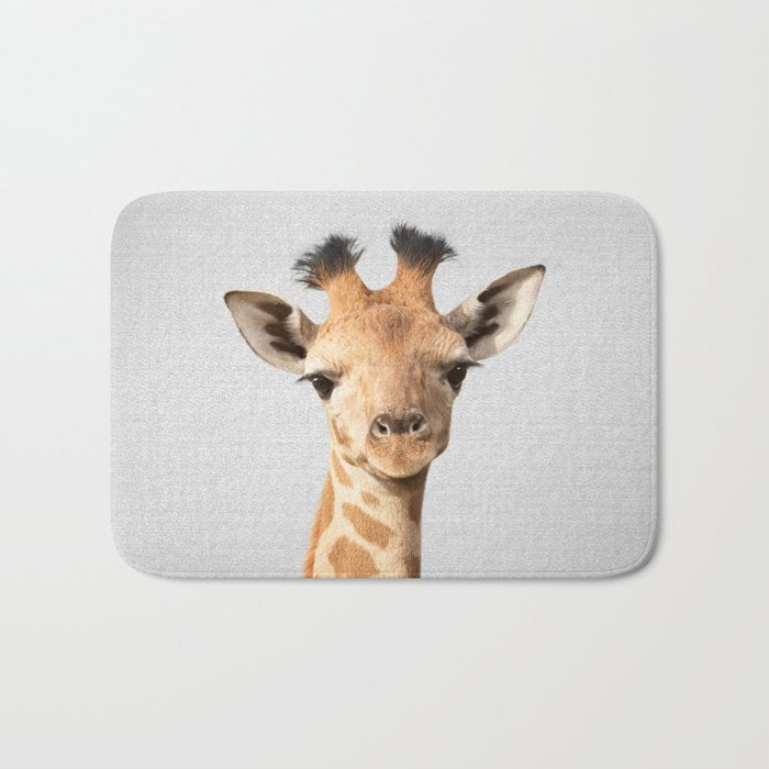 Baby Giraffe - Colorful Bath Mat Gallery Image 1