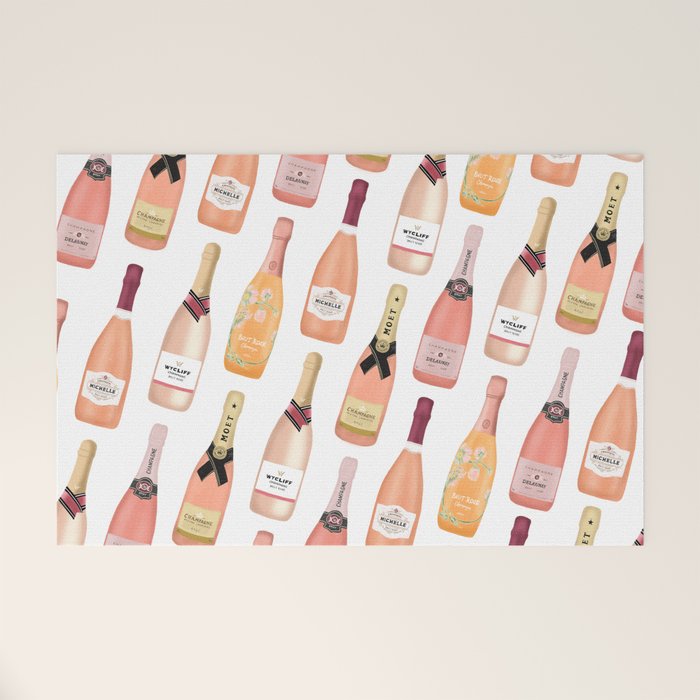 Rose Champagne Bottles Welcome Mat Gallery Image 1