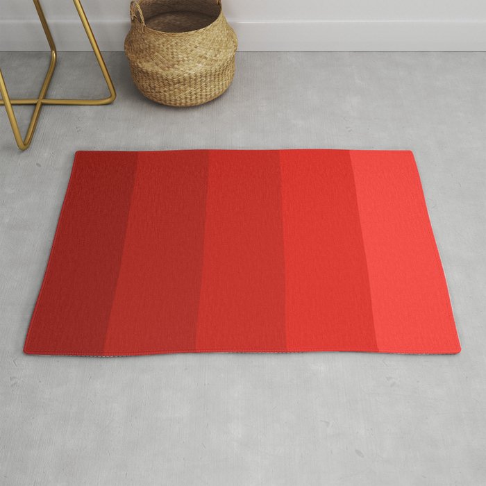 Red Striped Color Gradient Rug Gallery Image 1