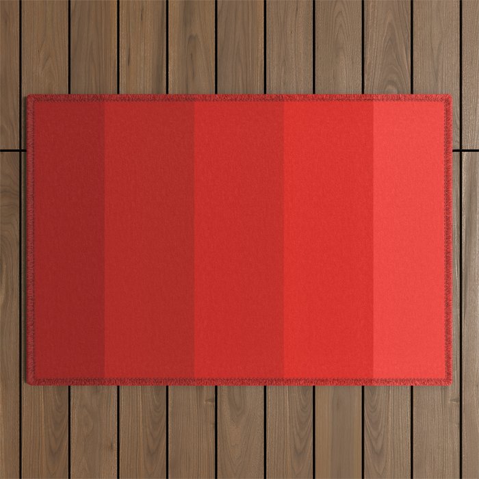 Red Striped Color Gradient Outdoor Rug Gallery Image 1