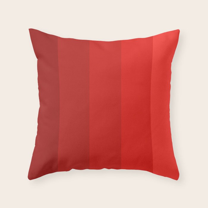 Red Striped Color Gradient Throw Pillow Gallery Image 6