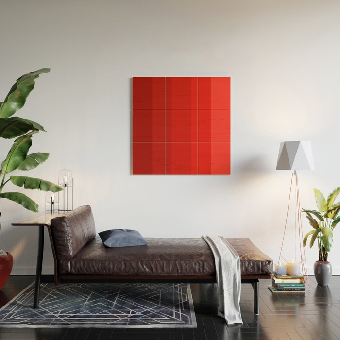 Red Striped Color Gradient Wood Wall Art Gallery Image 2