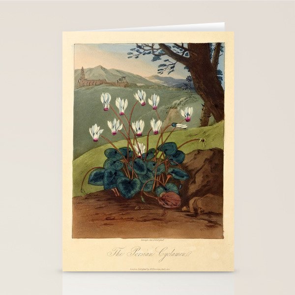 The Persian Cyclamen from "The Temple of Flora," 1812 (benefitting The Nature Conservancy)  Stationery Card Gallery Image 1