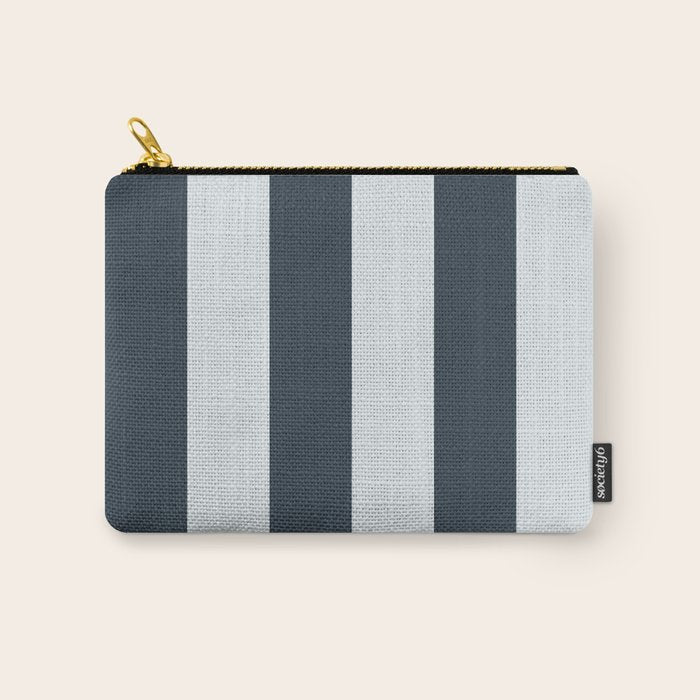 Nautical Deep Blue Stripes - Cozy Heirloom Carry All Pouch Gallery Image 1
