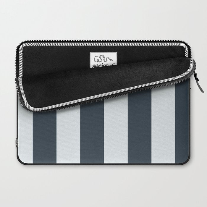 Nautical Deep Blue Stripes - Cozy Heirloom Laptop Sleeve Gallery Image 2