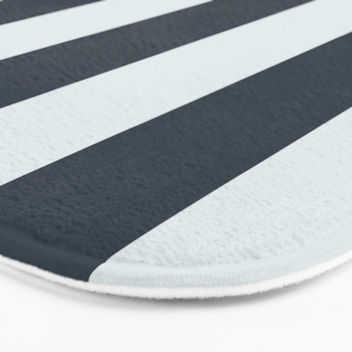 Nautical Deep Blue Stripes - Cozy Heirloom Bath Mat Gallery Image 3