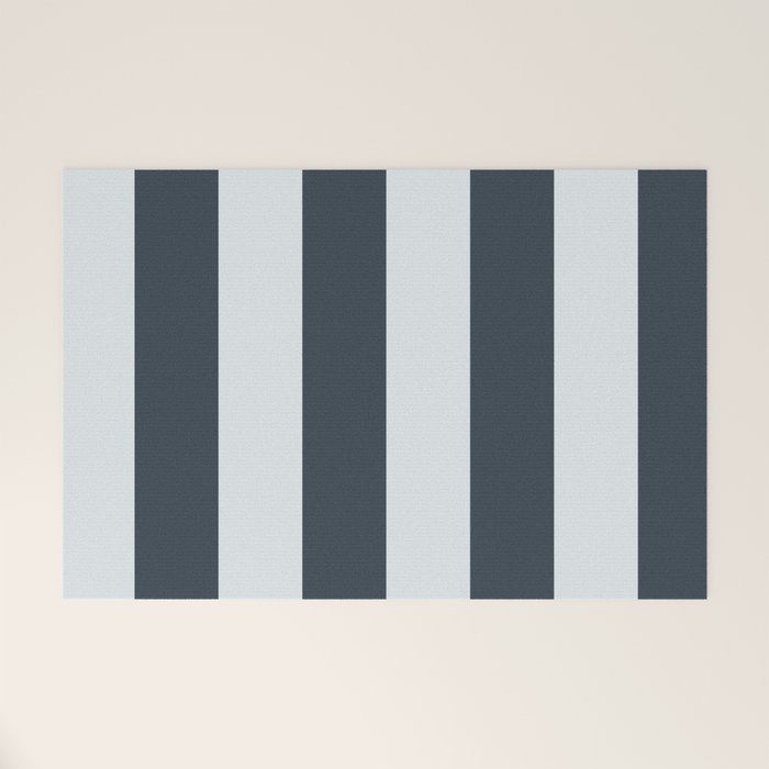 Nautical Deep Blue Stripes - Cozy Heirloom Welcome Mat Gallery Image 1