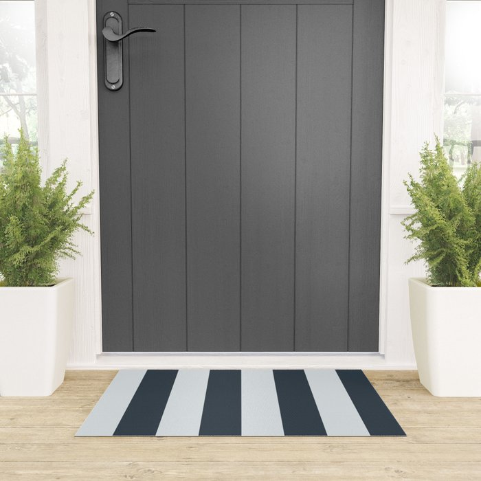 Nautical Deep Blue Stripes - Cozy Heirloom Welcome Mat Gallery Image 3