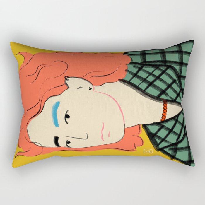 WOOL COAT GIRL Rectangular Pillow Gallery Image 1