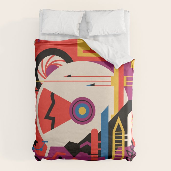 NASA Retro Space Travel Poster #9 Mars Duvet Cover Gallery Image 6